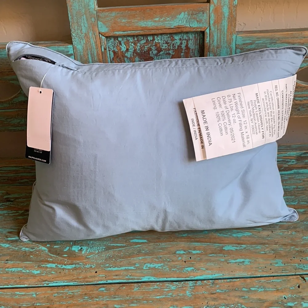 New Lauren Ralph Lauren Julienne Embroidery Accent Bed Pillows Pair in Peacock